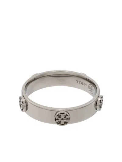 Tory Burch Silver Tone Brass Double T Ring