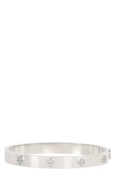 Tory Burch Silver-tone Stainless Steel Bracelet In Metallic