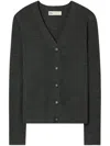 Tory Burch Simone Cardigan In Grey