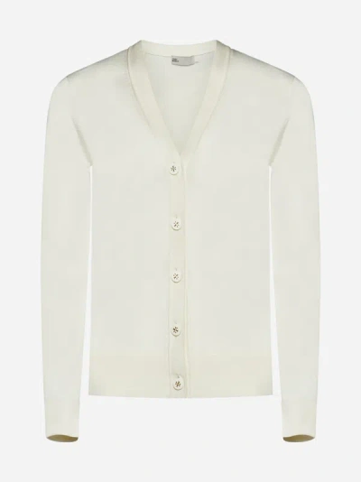 Tory Burch Simone Cardigan In New Ivory