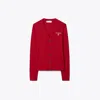 Tory Burch Simone Wool Cardigan In Red