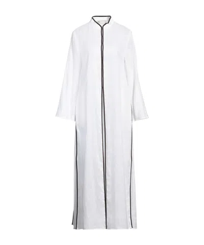 Tory Burch Simple Long Sleeve Flare Dress In White