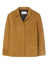 Tory Burch Single-breasted Suede Blazer In Brown