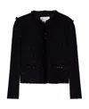 Tory Burch Tinsel-tweed Cropped Jacket In Black
