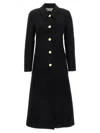 Tory Burch Single-breasted Mid-length Coat In Black