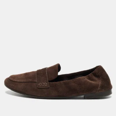 Pre-owned Tory Burch Size 39 Brown Suede Ballet Smoking Slippers