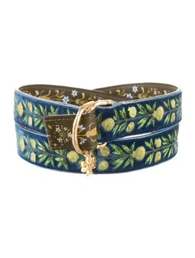 Pre-owned Tory Burch Skinny Belt In Blue
