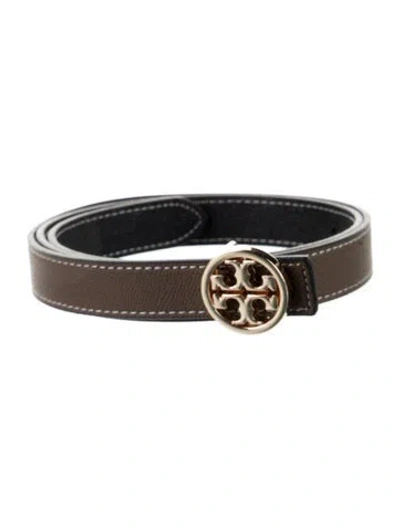 Pre-owned Tory Burch Skinny Leather Belt In Brown