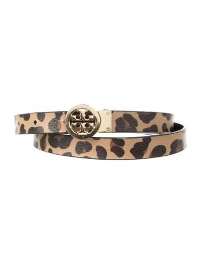 Pre-owned Tory Burch Skinny Leather Belt In Brown