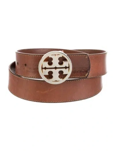 Pre-owned Tory Burch Skinny Leather Belt In Brown