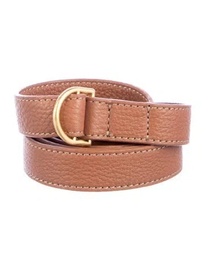 Pre-owned Tory Burch Skinny Leather Belt In Brown