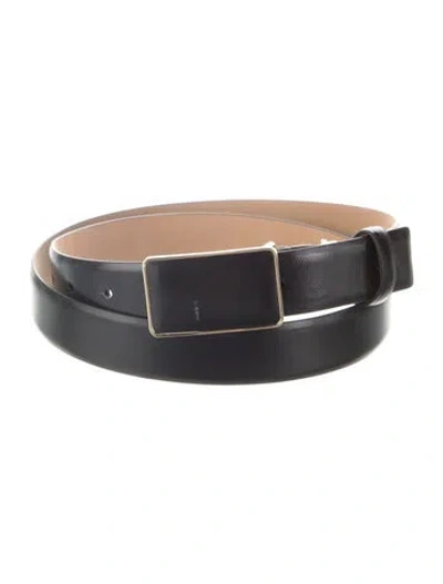 Pre-owned Tory Burch Skinny Leather Belt Kit In Black