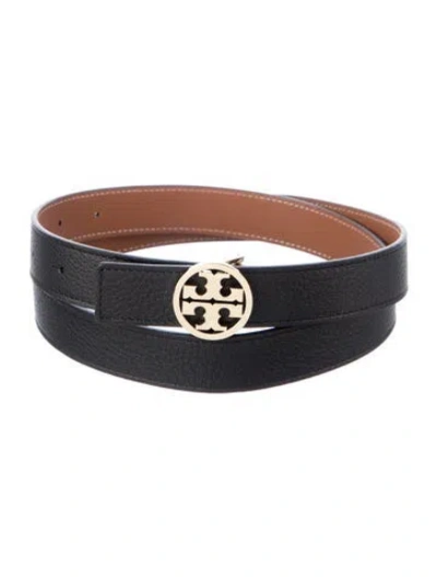Pre-owned Tory Burch Skinny Leather Belt Kit W/ Tags In Black