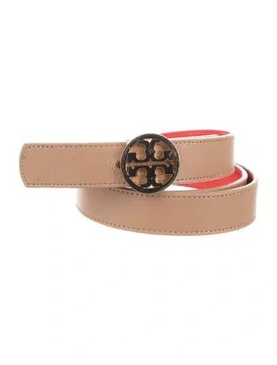 Pre-owned Tory Burch Skinny Leather Belt In Neutral