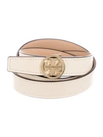 Pre-owned Tory Burch Skinny Leather Belt In Neutral