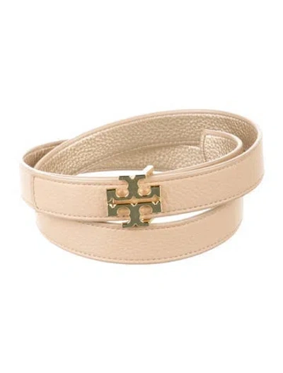 Pre-owned Tory Burch Skinny Leather Belt In Neutrals