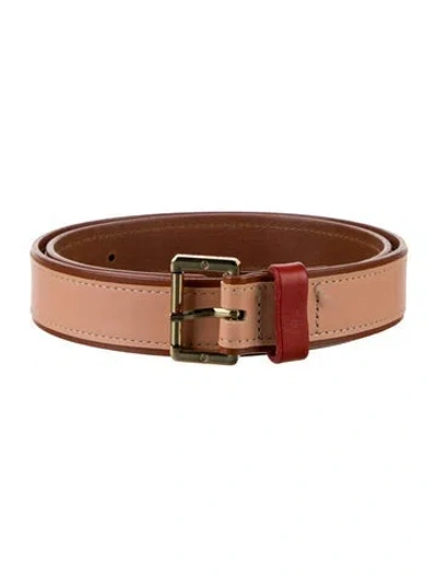 Pre-owned Tory Burch Skinny Leather Belt In Orange