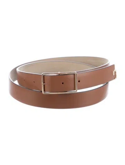 Pre-owned Tory Burch Skinny Leather Waist Belt In Brown