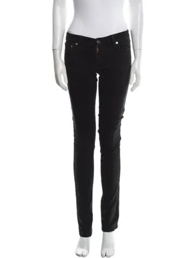 Pre-owned Tory Burch Skinny Leg Pants In Black