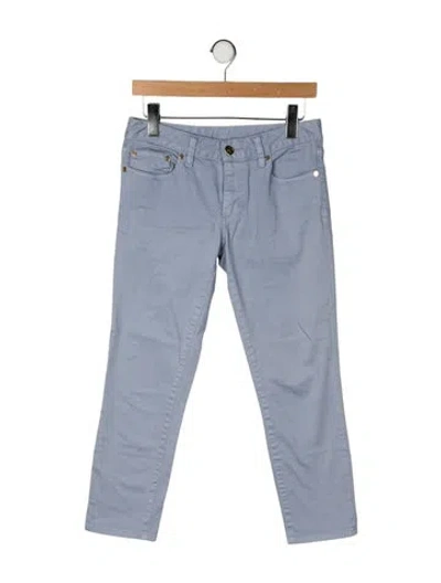 Pre-owned Tory Burch Skinny Leg Pants In Blue/grey