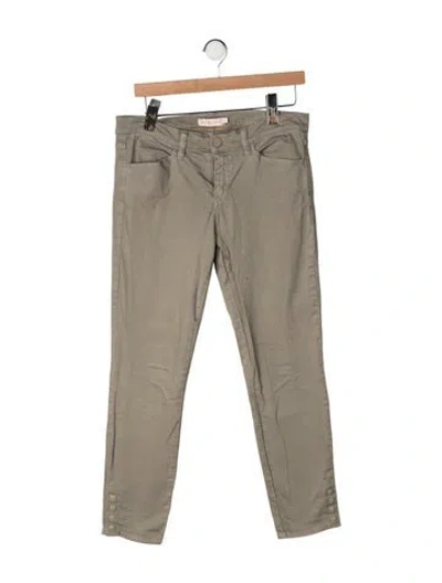 Pre-owned Tory Burch Skinny Leg Pants In Green