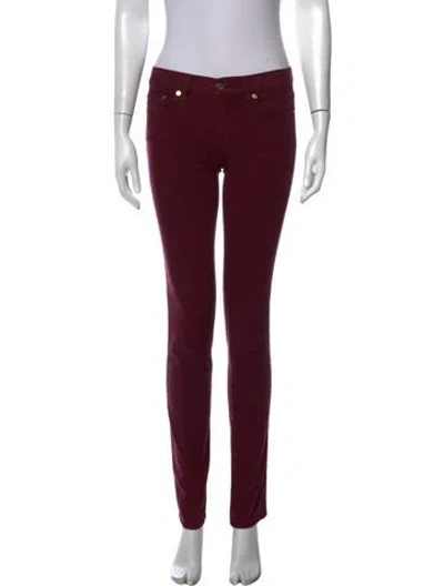 Pre-owned Tory Burch Skinny Leg Pants In Red