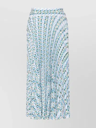 Tory Burch Skirt High-waisted Printed Buckle Detail In Blue