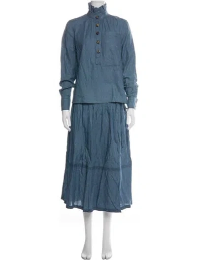 Pre-owned Tory Burch Skirt Set In Blue