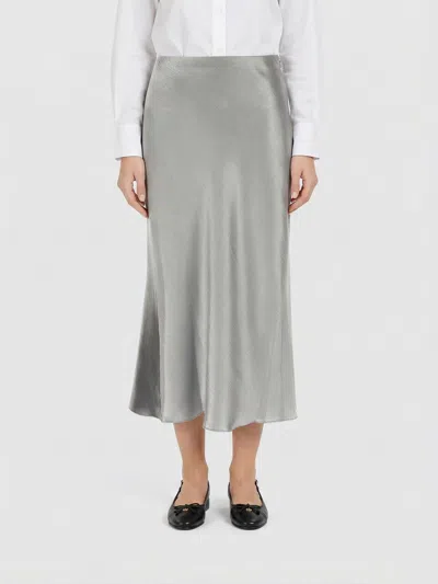 Tory Burch Satin Skirt In Gray
