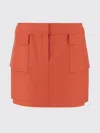 Tory Burch Stretch Cotton Skirt In Orange