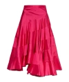 Tory Burch Flared High Waist Silk Skirt