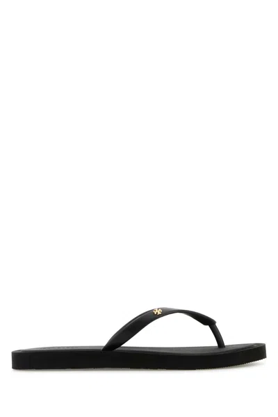 Tory Burch Slate Rubber Kira Thong Slippers In Black