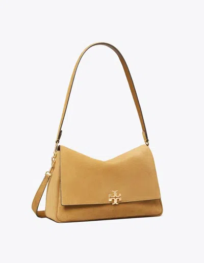Tory Burch Sleek Mini Suede Handbag In Toffee