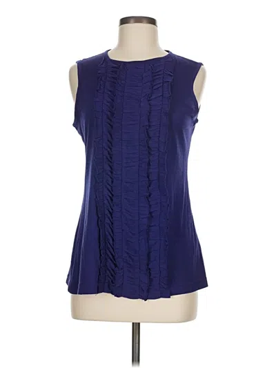 Pre-owned Tory Burch Sleeveless Blouse In Blue