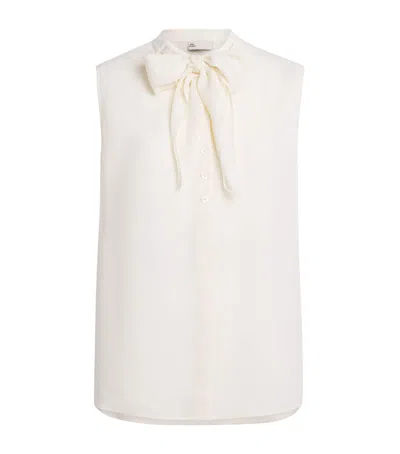 Tory Burch Sleeveless Bow Blouse In Multi