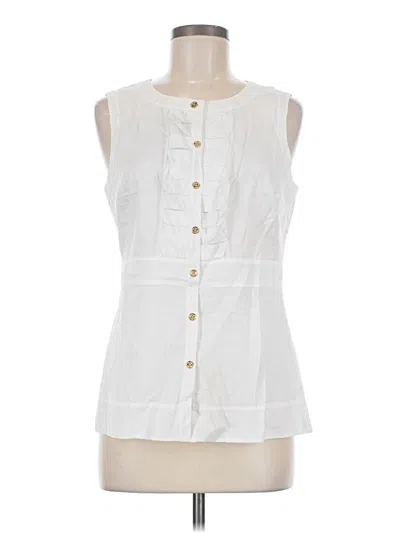 Pre-owned Tory Burch Sleeveless Button Down Shirt In White