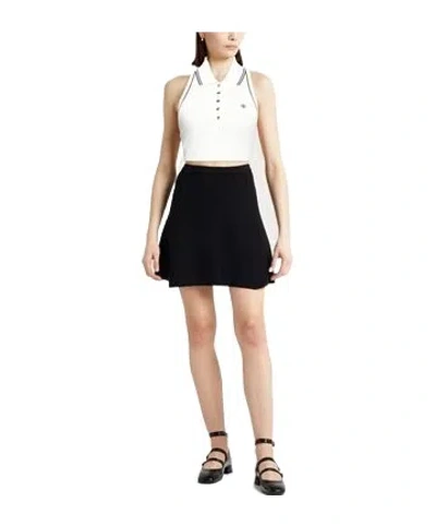 Tory Burch Sleeveless Cropped Polo Top In Multi