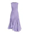 Tory Burch Flared Cotton Silk Dress In Purple