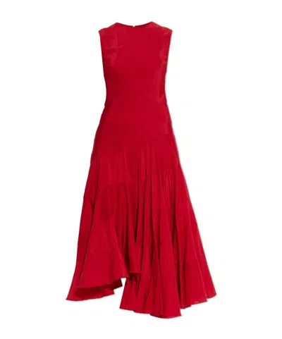 Tory Burch Sleeveless Flared Dress In Red