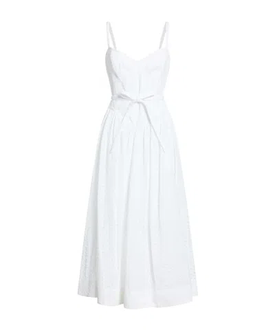 Tory Burch Sleeveless Hollow Out Dress In White