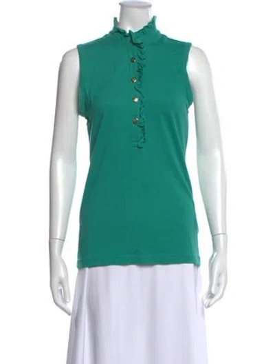 Pre-owned Tory Burch Sleeveless Polo In Green