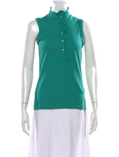 Pre-owned Tory Burch Sleeveless Polo In Green