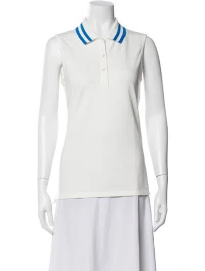 Pre-owned Tory Burch Sleeveless Polo W/ Tags In White