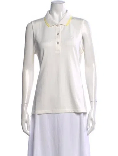 Pre-owned Tory Burch Sleeveless Polo In White
