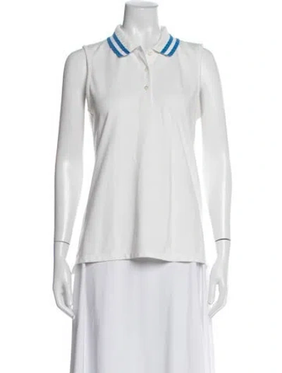 Pre-owned Tory Burch Sleeveless Polo In White
