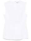 Tory Burch Sleeveless Cotton Poplin Top In White