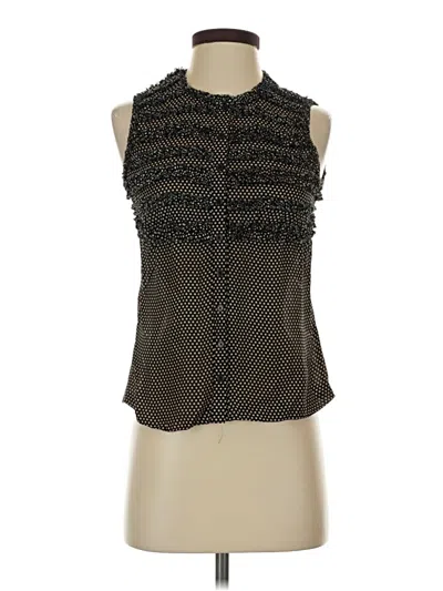 Pre-owned Tory Burch Sleeveless Silk Top Black Halter Neckline Tops