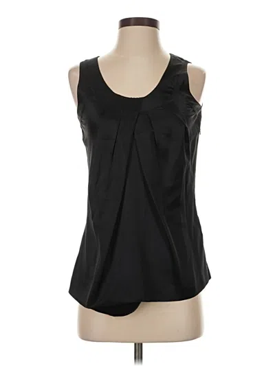 Pre-owned Tory Burch Sleeveless Silk Top Black Scoop Neck Tops