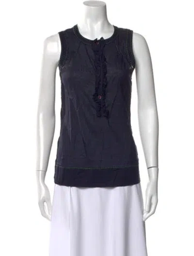 Pre-owned Tory Burch Sleeveless Top In Blue