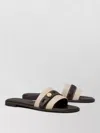 Tory Burch Beige Cotton Ovine Leather Rubber Thermoplastic Polyurethane Sandals In Multi